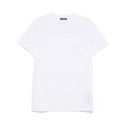 Witte Crew Neck Korte Mouwen Shirt Balmain , White , Heren