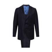 Navy Pinstripe Blazer en Broek Set Gabo Napoli , Blue , Heren