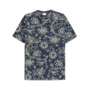 Blauw Crew Neck T-shirt Korte Mouwen Etro , Blue , Heren