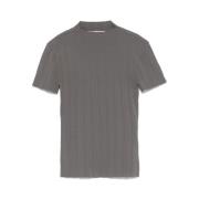 Mock Neck Korte Mouw T-shirt Remain Birger Christensen , Gray , Dames