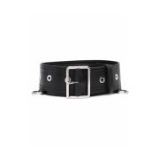 Zwart leren Riem met oogjes Alexander McQueen , Black , Dames