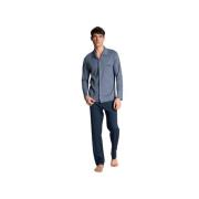 Heren Lange Pyjamaset Calida , Blue , Heren