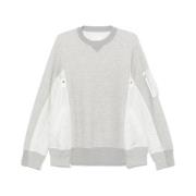 Grijze Sweater met ritszak Sacai , Gray , Heren