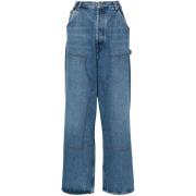 Blauwe Denim Wide Leg Jeans Armarium , Blue , Dames