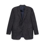 Tweed Jas met Knoopsluiting en Revers Canali , Gray , Heren