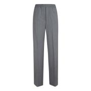 Grijze Stretch Wol Crepe Broek Max Mara Weekend , Gray , Dames