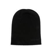 Zwarte Cashmere Gebreide Beanie Muts Saint Laurent , Black , Dames