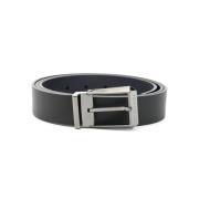 Omkeerbare leren riem met gunmetal hardware Salvatore Ferragamo , Blac...