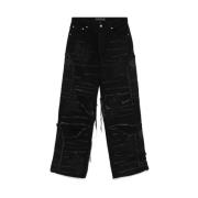 Zwarte Denim Patchwork Jeans Who Decides War , Black , Heren