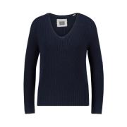 V-Hals Pullover Lange Mouw Cardigan Marc O'Polo , Blue , Dames