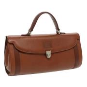 Pre-owned Leather handbags Burberry Vintage , Brown , Dames