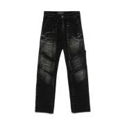 Zwarte Denim Jeans met Whiskering Effect Y/Project , Black , Heren