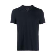 Navy Blue Polo Shirt Giorgio Armani , Blue , Heren