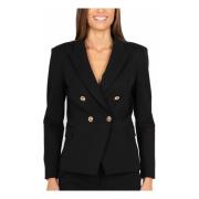 Zwarte dubbelrijige blazer met gouden knopen Liu Jo , Black , Dames