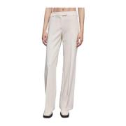 Chique Twill Straight Leg Broek Patrizia Pepe , White , Dames