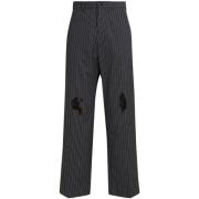 Verticale Streep Hoge Taille Broek Marni , Black , Heren