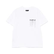 Witte Crew Neck T-shirt Korte Mouwen Purple Brand , White , Heren