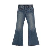 Blauwe Klassieke Five-Pocket Jeans R13 , Blue , Dames