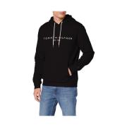 Stijlvolle Hoodies voor Mannen Tommy Hilfiger , Black , Heren