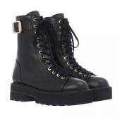 Zwarte Leren Plateau Enkellaarzen Stuart Weitzman , Black , Dames