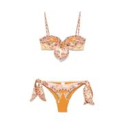 Oranje Mix Print Bikini Set Zimmermann , Orange , Dames