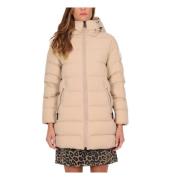 Beige Gewatteerde Jas met Capuchon Afterlabel , Beige , Dames