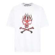 Skull Print Tee Wit/Rood Vision OF Super , White , Heren