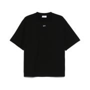 Zwart Logo Print Crew Neck T-shirt Off White , Black , Heren