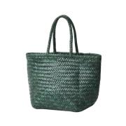 Handgeweven Leren Tote Tas Dragon Diffusion , Green , Dames