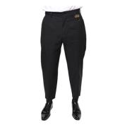 Zwarte pantalon met logodetails Dolce & Gabbana , Black , Heren