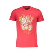 Rood Katoen Print Logo T-Shirt Cavalli Class , Red , Heren