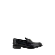 Elegante leren loafers met iconische details Prada , Black , Dames