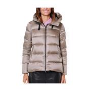 Korte gewatteerde winterjas met capuchon BomBoogie , Gray , Dames