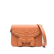 Cognac Leren Schoudertas MCM , Brown , Dames