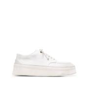 Witte Leren Platform Derby Schoenen Marsell , White , Heren