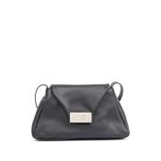 Charcoal Grey Lederen Foldover Schoudertas MM6 Maison Margiela , Gray ...