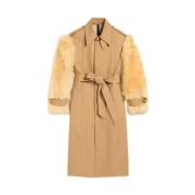 Beige Katoen Faux-Fur Buitenkleding Ami Paris , Beige , Dames