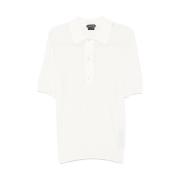 Witte Knoop-Up Korte Mouw Sweater Tom Ford , White , Heren