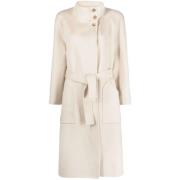 Licht Beige Wol-Kasjmier Jas Fabiana Filippi , Beige , Dames