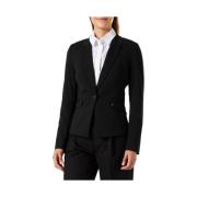 Elegante Blazer met Blousestijl Comma , Black , Dames