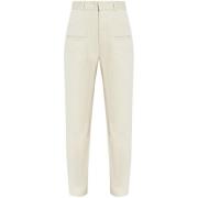 Ecru Katoenen Hoge Taille Broek Isabel Marant , Beige , Dames