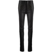 Zwarte leren skinny fit broek Ann Demeulemeester , Black , Dames