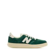 Groene Leren Sneaker Paneel Ontwerp New Balance , Green , Heren