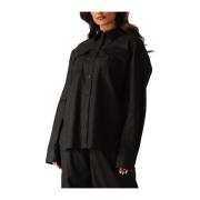 Zwarte Linnen Blouse voor Vrouwen Gestuz , Black , Dames