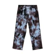 Tie-Dye Ribfluwelen Broek Emporio Armani , Blue , Heren