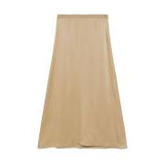 Beige Rok met Zijrits en Achtersplit Forte Forte , Beige , Dames