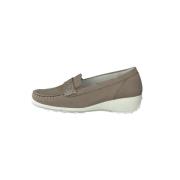 Zachte Nubuck Slip-On Sandaal Waldläufer , Beige , Dames