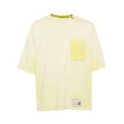 Citroengele Geborduurde Logo T-shirt Mihara Yasuhiro , Yellow , Heren