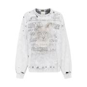 Grijze Katoenen Sweater Grafische Print Mihara Yasuhiro , Gray , Heren