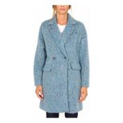 Oversized Blauwe Wollen Jas Liu Jo , Blue , Dames